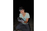 Elise Sivault releasing a bat  Elise Sivault releasing an insectivorous bat which she captured during the diversity survey of bats at study sites. Photo: BC CAS 